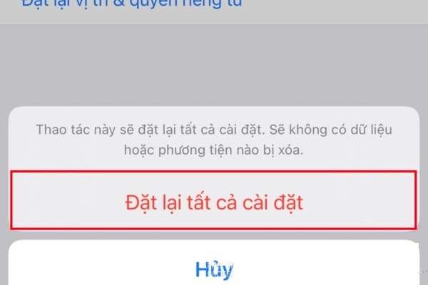 Xóa danh bạ trên iPhone bằng cách khôi phục lại cài đặt gốc bước 3